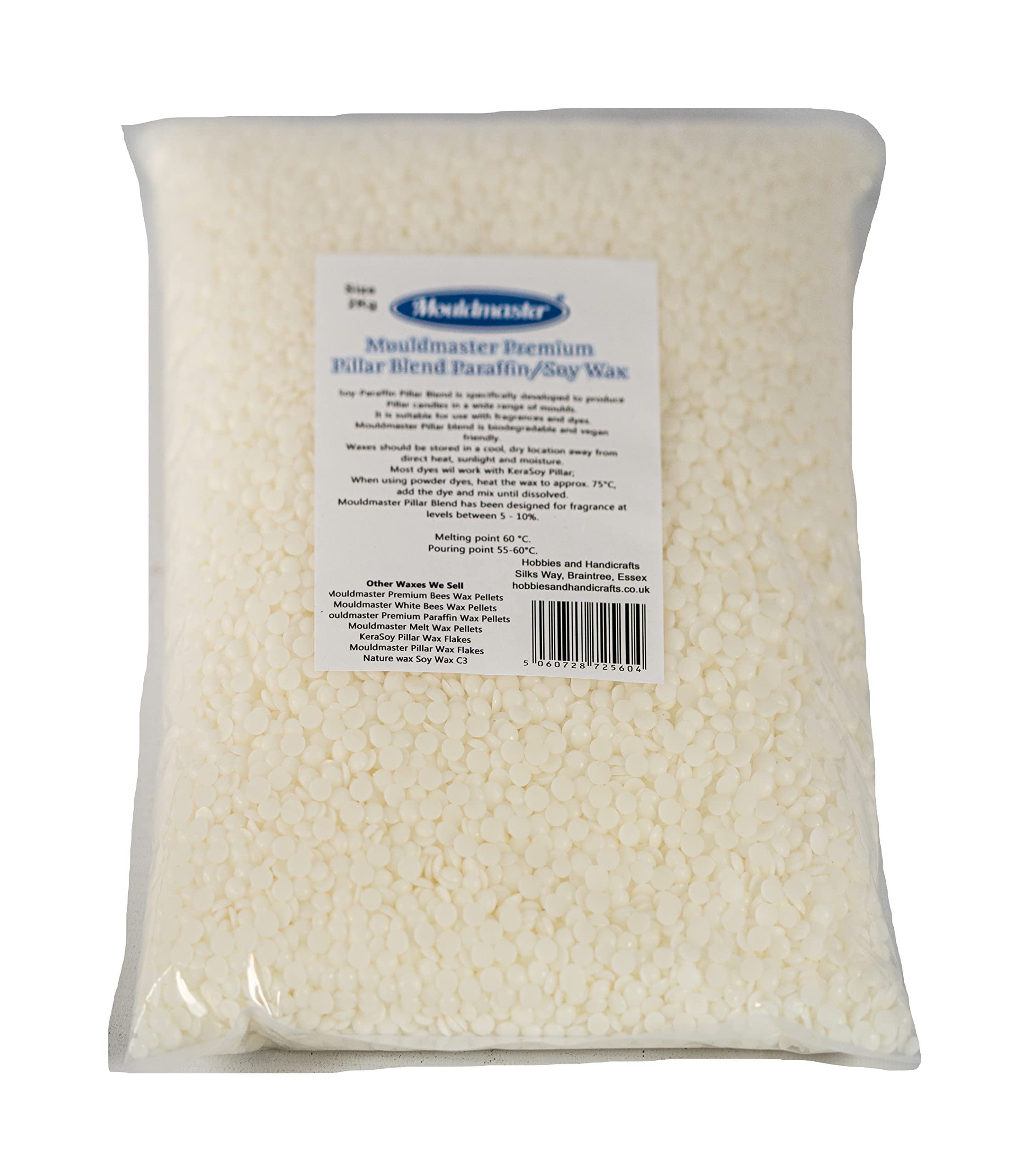 Mouldmaster Premium Pillar Blend Paraffin/Soy Wax, Off White, 2kg