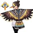 iROLEWIN Hawk-Bird-Costume for Kids Eagle-Wings and 3D Bird Mask as Toddler Dress-Up Pretend Play Toys Christmas Party Gifts