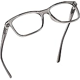 Readerest Blue Light Blocking Glasses – Thin Reflective Lens, Anti-Glare Computer Eyeglasses, UV Protection, Eye Strain Relief (Grey, 2.75 Magnification)