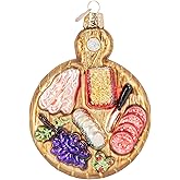 Old World Christmas Charcuterie Board Glass Blown Ornament for Christmas Tree, Handcrafted Holiday Decoration, Food Collection
