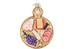 Old World Christmas Charcuterie Board Glass Blown Ornament for Christmas Tree, Handcrafted Holiday Decoration, Food Collection