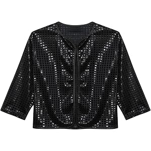 Jackets for Girls Boys Summer Casual Stage Sequin Cardigans Jacket Fashion Comfy Long Sleeve Coats