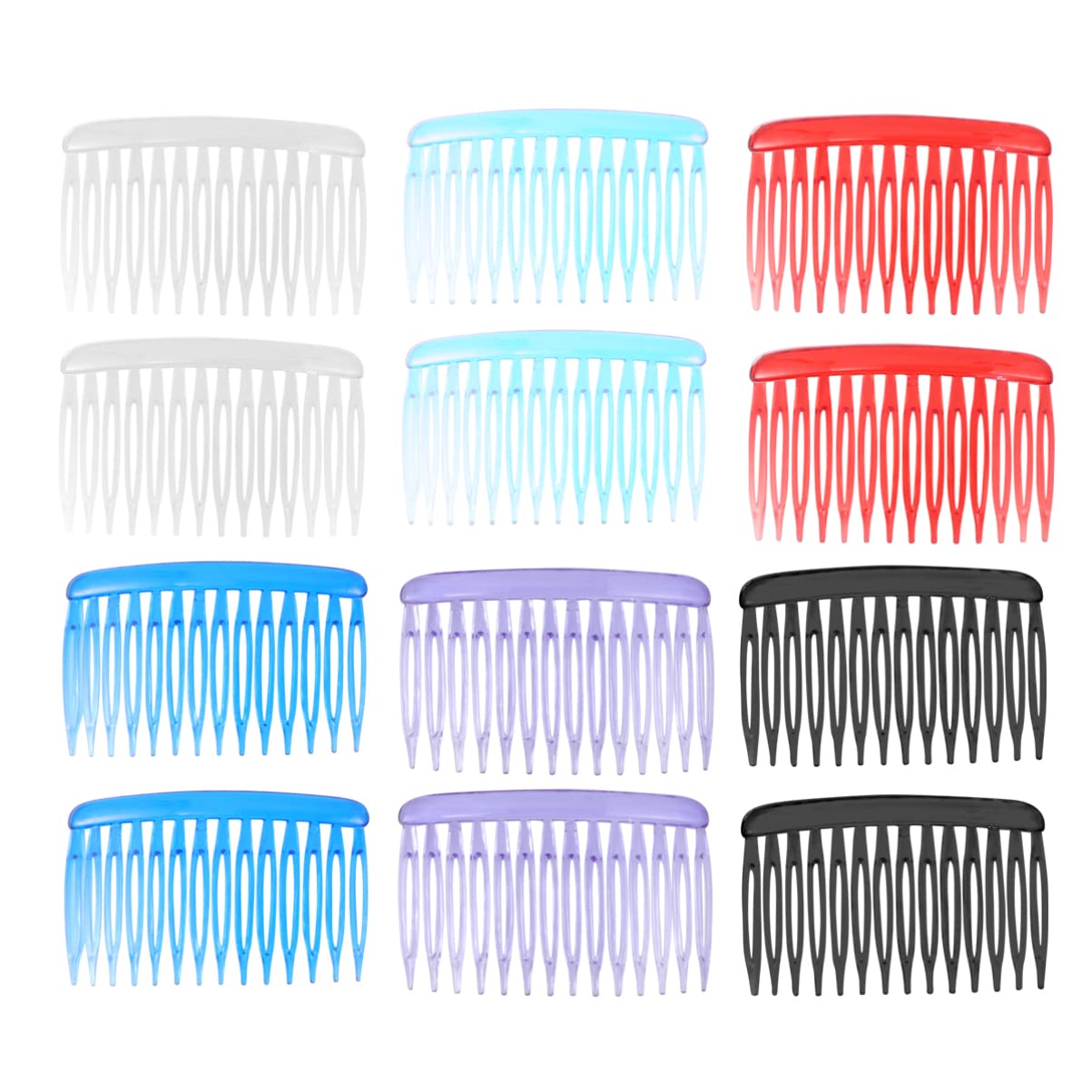 ifundom Hair Comb Clips, 12 Pieces Twist Comb, Side Hair Combs with 14 Teeth Hair Comb Hair Clip Combs for Fine Hair Accessory for Women (Random Color)