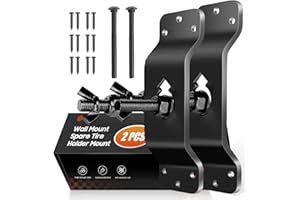 toolhoper Wall Mount Spare Tire Mount, Enclosed Trailer Spare Tire Mount, Thicken Spare tire Carrier, Boat Trailer Spare Tire Mount for Utility Trailer Fit Most Spare Tires,Garages, Warehouses 2 Pcs