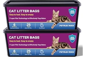 PETRUS ROCK Cat Litter Refill Bags Compatible with Litter Genie Easy Roll Pail | Long-lasting Easy Roll Refill Bags 50 Count (2 Pack) | Odor Control & Plant Scented