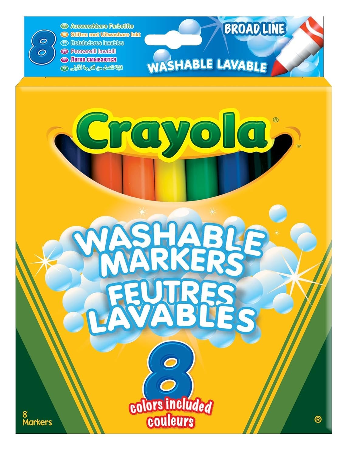 Crayola - 8 Broadline Washable Markers