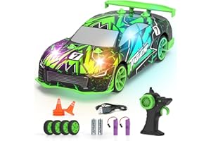 FLYNOVA RC Drift Cars,2.4GHz Remote Control Vehicle with LED Lights,4WD High Speed RC Kids Toys Stunt Car,2023 Christmas Birthday Gift Car Toys for Boys Girls Teen Age 6 7 8 9 12+