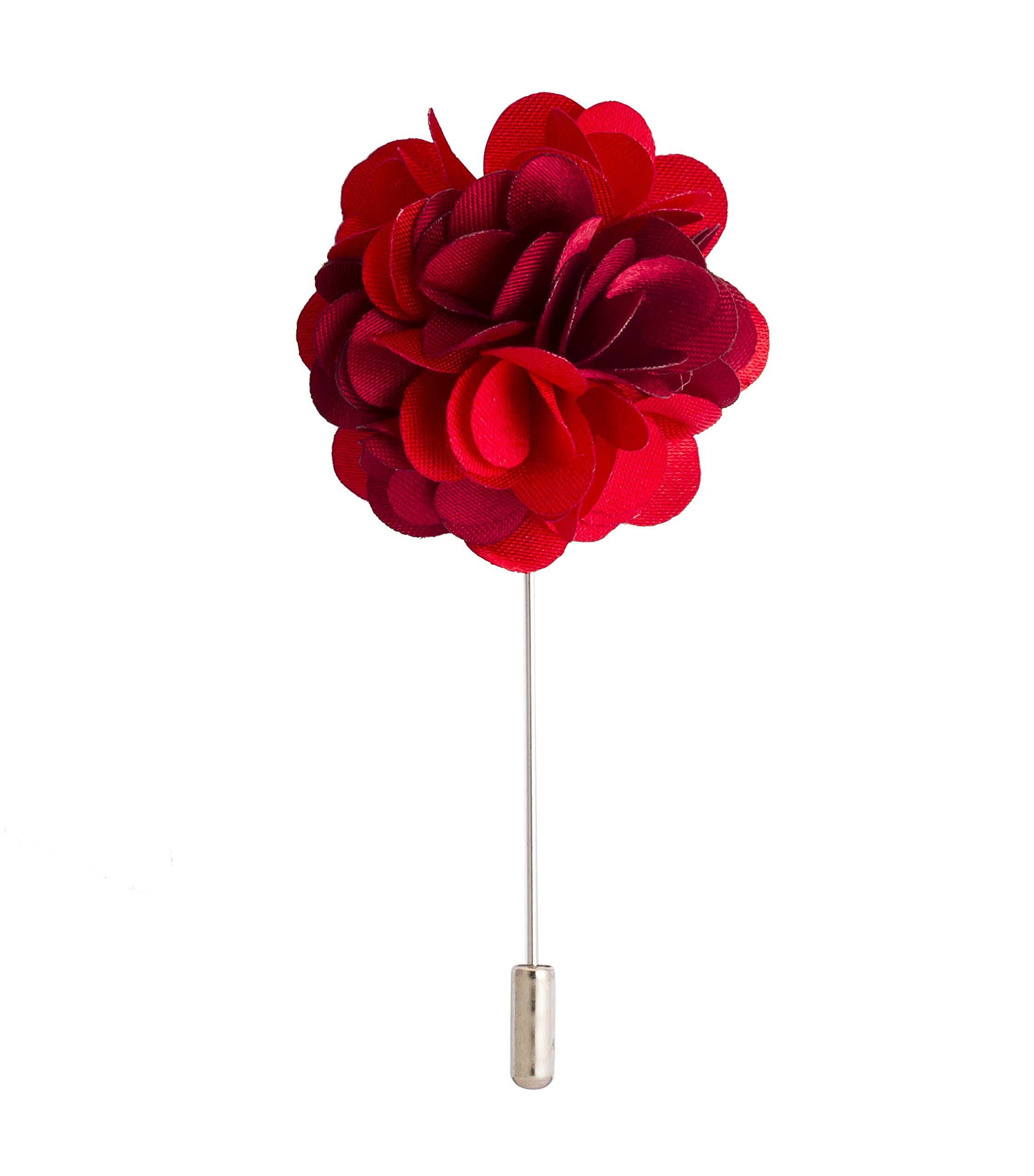 Knighthood Flower Bunch Lapel Pin (Red & Maroon) Badge Coat Suit Wedding Gift Party Shirt Collar Accessories Brooch For Men