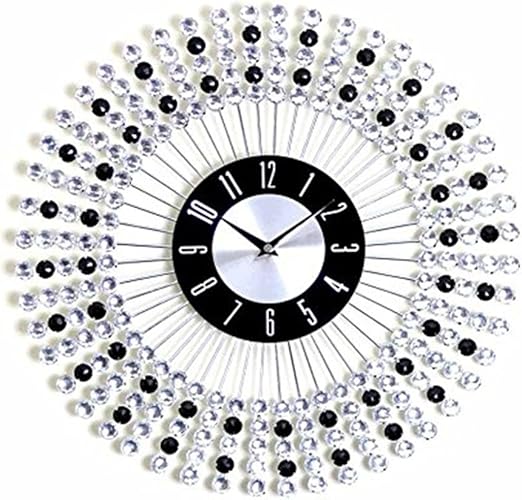 Amazon Com Yxx Max Wall Clock Round 43cm Clear Black And Silver