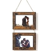 Gmllary 4x6 Wall Hanging Picture Frames,Brown 2 Opening Collage Photo Frames.