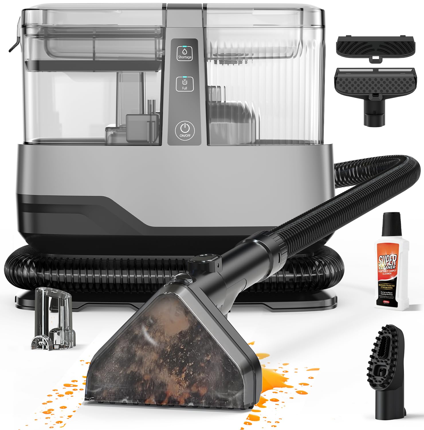 Photo 1 of ***MISSING PARTS***
Portable Carpet & Upholstery Spot Cleaner Machine 20Kpa Power Suction Carpet Shampooer Deep Cleaning for Pet Stains,Couch,Stair,Car,Furniture with Dual Brush Heads & Cleaning Solution & Self-Cleaning