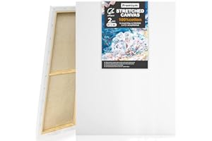 ARTSANI Stretched Canvases for Painting 2 Pack 30x40 Inch, 100% Cotton 12.3 oz Triple Primed Painting Canvas, 3/4" Profile Acid-Free Large Paint Canvas Blank Canvas for Acrylic Pouring Oil Watercolor Painting