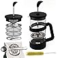 YiiMO French Press Coffee Maker 4 Level Filtration 34oz, Stainless Steel Spoon: Easy Lock Bags, BPA Free Glass beaker…