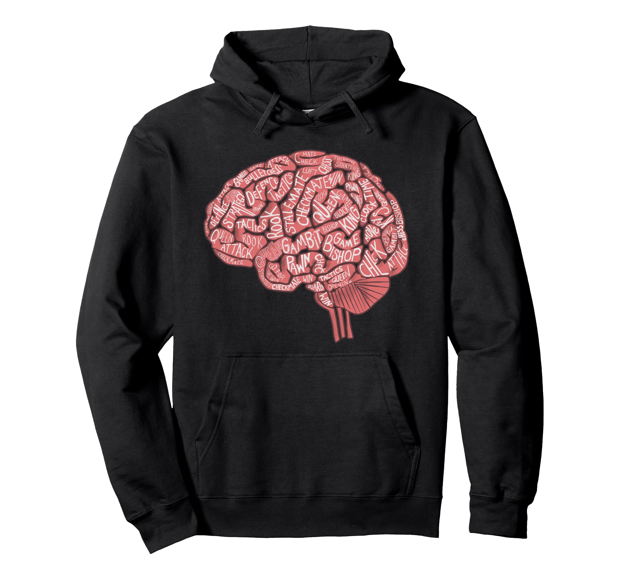 Chess Player Brain Anatomy Funny Graphic Illustration Pullover Hoodie