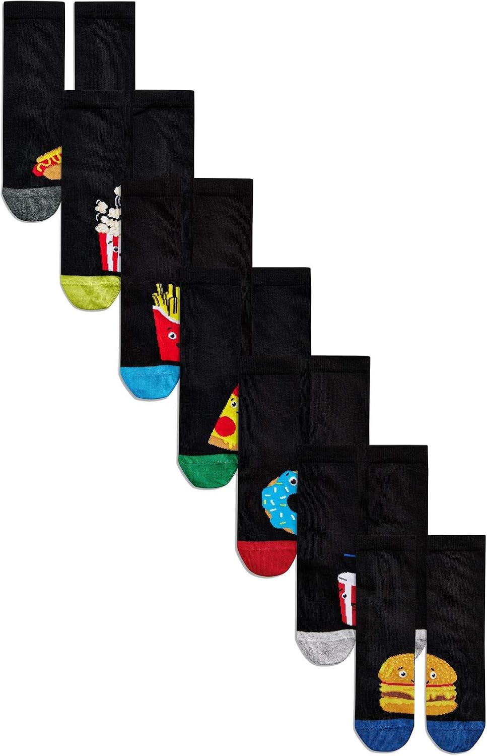 Soxy 7 Pack Mens Novelty Fast Food Design Socks Shoe Cotton Rich Dad Gift , UK 6-11 (EU 39-45), 7 Pack Fast Food Socks - Image 3