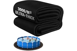 TIXANF 300G/M² Thicker 15FT Pool Liner Pad,Seamless Above Ground Pool Liner,Pre-Cut Heavy Duty Round Pool Liner Pad, Durable Geotextile Material,Puncture Protection,Extend Liner Life(Black)