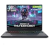 Thunderobot Radiant 16 Gaming Laptop, 16" QHD+ 300Hz 2.5K Display, Core i9-14900HX, GeForce RTX 5070 Ti, 32GB DDR5 RAM, 1TB SSD, RGB Backlit Keyboard, Wi-Fi 6, Win 11 Home