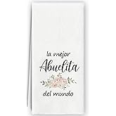 Bnzolyoia Abuelita Gifts Kitchen Towels - Spanish Abuelita Abuela Grandma Gifts, Abuela Grandma Gifts, La Mejor Abuelita Del Mundo Hand Towels Dish Towels for Kitchen Bathroom, 16x24 Inch
