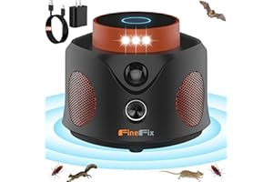 FINEFIX Mice Repellent Indoor 2024 Upgraded Bat Repellent Ultrasonic Rodent Repeller Mouse Repellent Ultrasonic Plug in Rat Repellent Ultrasonic Squirrel Repellent Indoor Attic etc