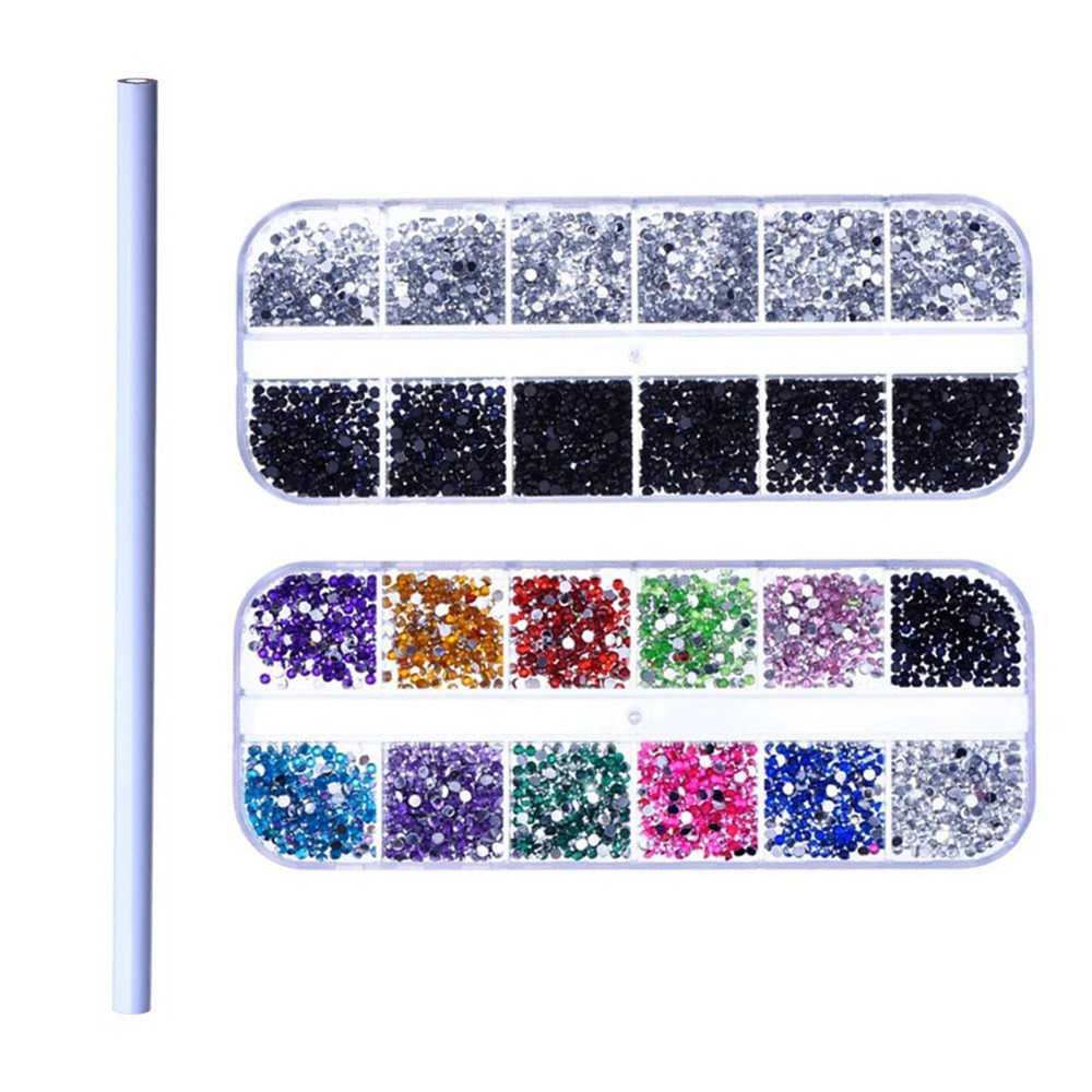 ふるさと納税 ラインストーン As78 マルチカラー 3dネイルアートデコレーションラインストーンセット 3d色付きラインストーン Sliverとブラックラインストーン 1つピッカー鉛筆 B0721mnx8p Rhinestone Decorations 激安先着 Www Aiq Aiq Com Mx