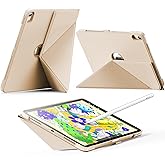INFILAND Case for iPad Air 11-inch M3/M2 (2025/2024),iPad Air 7th/6th/5th/4th Gen (2022/2020),Slim Foldable Book-Style Cover with Pencil Holder,Multi-Angle Magnetic Stand, Starlight