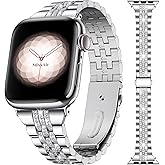 Missair Bling Bands Compatible With Apple Watch Band 38mm 40mm 41mm 42mm 44mm 45mm 46mm 49mm Women, Upgraded Buckle Replacement Bracelet Metal Strap for iWatch Series 11 10 9 8 7 6 5 4 3 SE Ultra