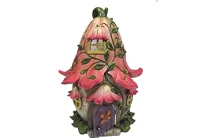 Pacific Giftware Mini Fairy Garden LED Lighted Fairy Cottage w/Movable Doors Decorative Miniature Fairyland Garden Display