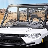 SKYJDM Scratch Resistant & Vented Full Windshield Compatible with Polaris Ranger 1000 / XP 1000 / Crew 1000 2017-2026 PC Clear Protects Against Wind, Dust, Dirt, Snow, Rain