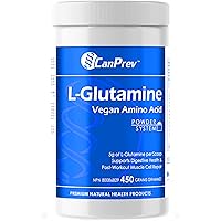 CanPrev L-Glutamine Vegan Amino Acid, 450g Powder 90-Servings - Non-GMO & Gluten-Free - L-Glutamine Powder Supplement for Act