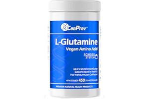 CanPrev L-Glutamine Vegan Amino Acid, 450g Powder 90-Servings - Non-GMO & Gluten-Free - L-Glutamine Powder Supplement for Act
