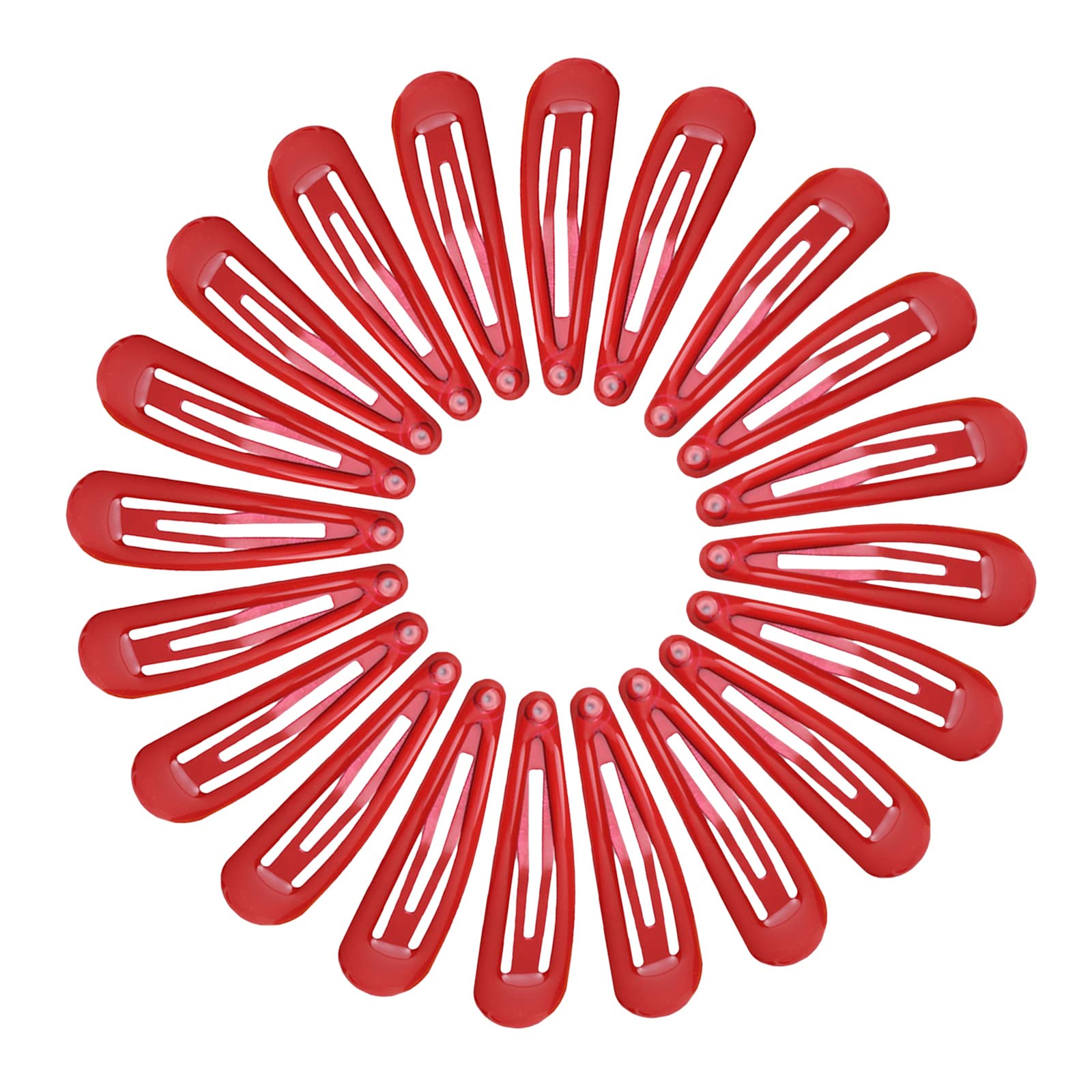 NiceYnn 20pcs Candy Color Small Hair Clips, 4.8cm Colorful No Crease No Slip Metal Snap Mini Hair Barrette Hairpin Accessories for Kids Teens Women Red