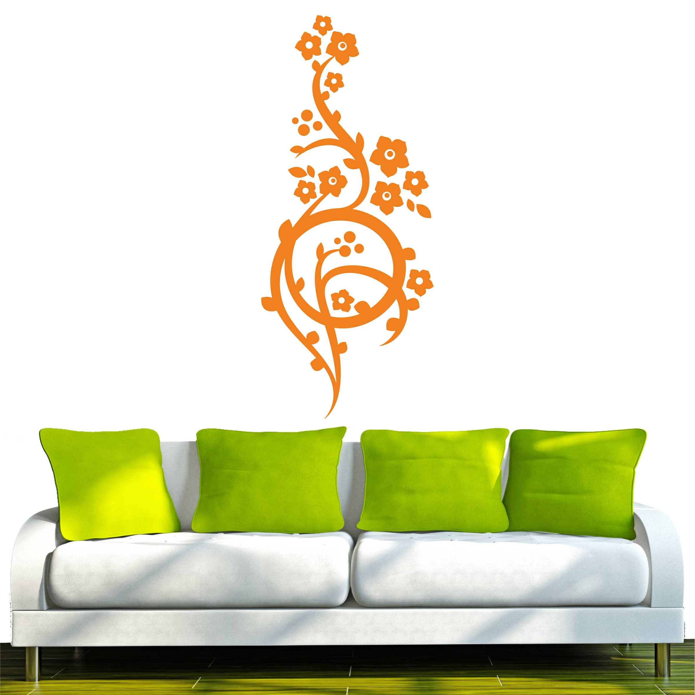 INDIGOS 4051095712466 – D212 Beautiful Tribal Vine Flower Plant Wall Sticker Home Graphic Decal Gift Decor Kids Room Novelty Wall art vinyl sticker – Orange, 40 x 17 x 1 Inch — image 1