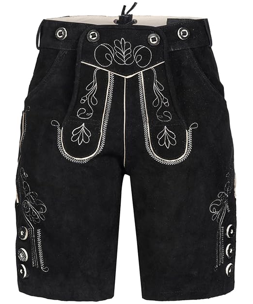 Tracht & Pracht - Damen 100% Wildleder - Trachtenlederhose Kurz - Lederhose