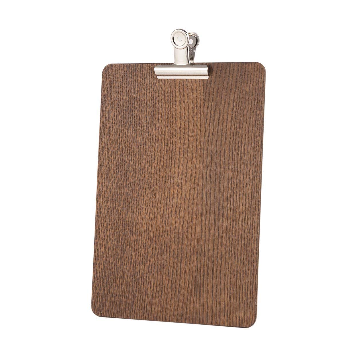 Chalkboards UK WC982S Clipboard with Detachable Silver Clip, Wood, Dark Oak, A4 (34 x 24 x 1cm)