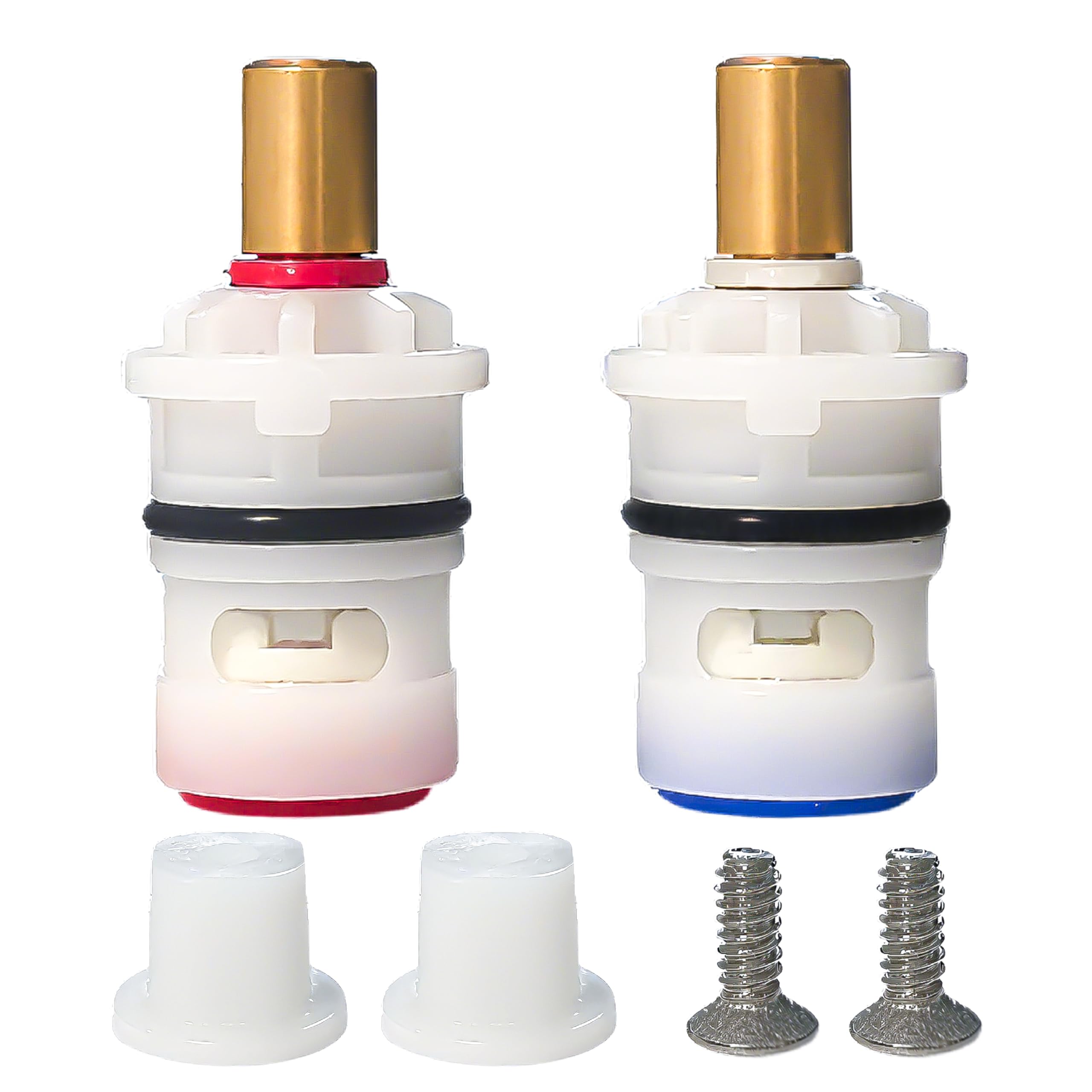 Photo 1 of 1 Pair Ceramic Stem Disc Faucet Cartridge,With 2 Screws and Protective Caps,Compatible with 9608020 9608060 48/143/149 Series,Universal for Bathroom,Kitchen Sink Faucets