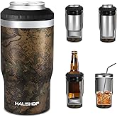 HAUSHOF Can Cooler, 12 oz Slim Can Cooler, 4 in 1 Insulated Beer Can Cooler, Fits for 12 oz Standard Can|12 oz Slim Can|12 oz Beer Bottle, Perfect for Camping, Beach, Picnic