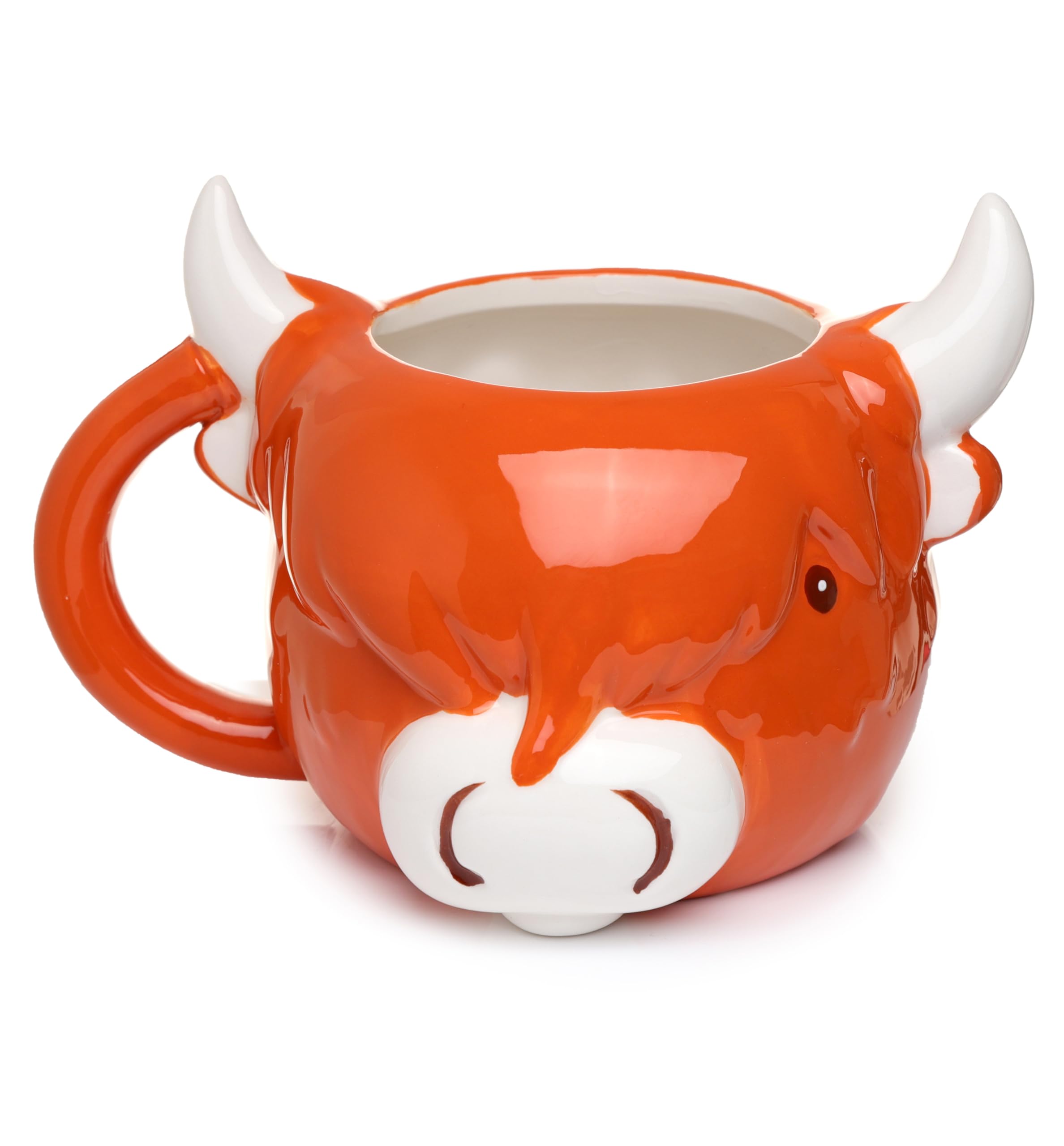 Puckator Highland Coo Cow Head Ceramic Shaped Tea Coffee Mug - Funny Home Accessories - Cute Gifts for Girlfriend - Large Mugs for Men Women Hot Drinks Cute Cups Presents Secret Santa Gift Cup Set