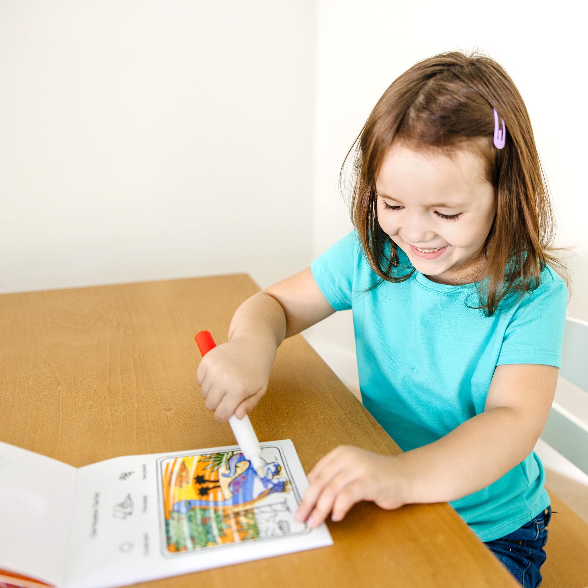 Melissa & Doug On The Go ColorBlast! Travel Activity Book with No-Mess Marker - Dinosaur - FSC Certified