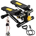 NOAOVO Steppers for Exercise at Home, Mini Stepper with Resistance Bands, Portable Stair Stepper Machine 400LBS Loading Capacity, Exercise Stepper for Home Office Workout