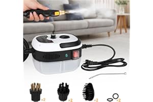 BEENDOU 2500W High Pressure Steam Cleaner, Handheld Steam Cleaner Machine with 6 Brush Heads High Temperature Fast Heating Steamer Cleaners for Home Use, Car Detailing, Kitchen, Bathroom, Furniture,Etc.
