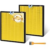 2 Pack Vital 200S Replacement Filter Compatible with LEVOIT Vital 200S Air Purifier, 3-in-1 H13 Grade True HEPA, High-Efficiency Activated Carbon Vital 200S-P Replacement Filter, Vital 200S-RF, Yellow