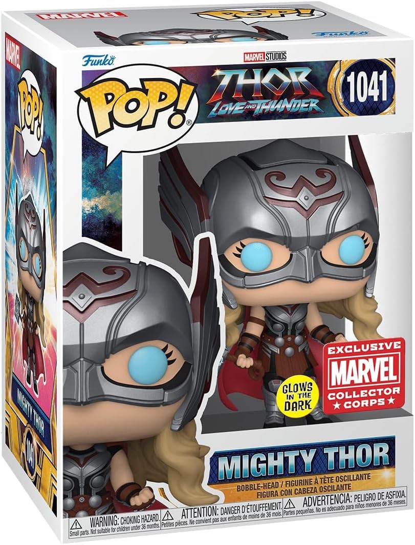 POP Thor Love & Thunder Marvel Collector Corps Exclusive Glow in The Dark Mighty Thor #1041 w/ Free Acrylic CASE