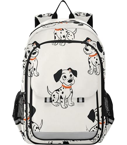 Teery-YY Backpack Dalmatian Dog Print Casual Daypacks Bag for Mens Womans Girls Boys Teens, School Laptop Hiking Travel Daypack College Bookbag,Black,One Size : Electronics