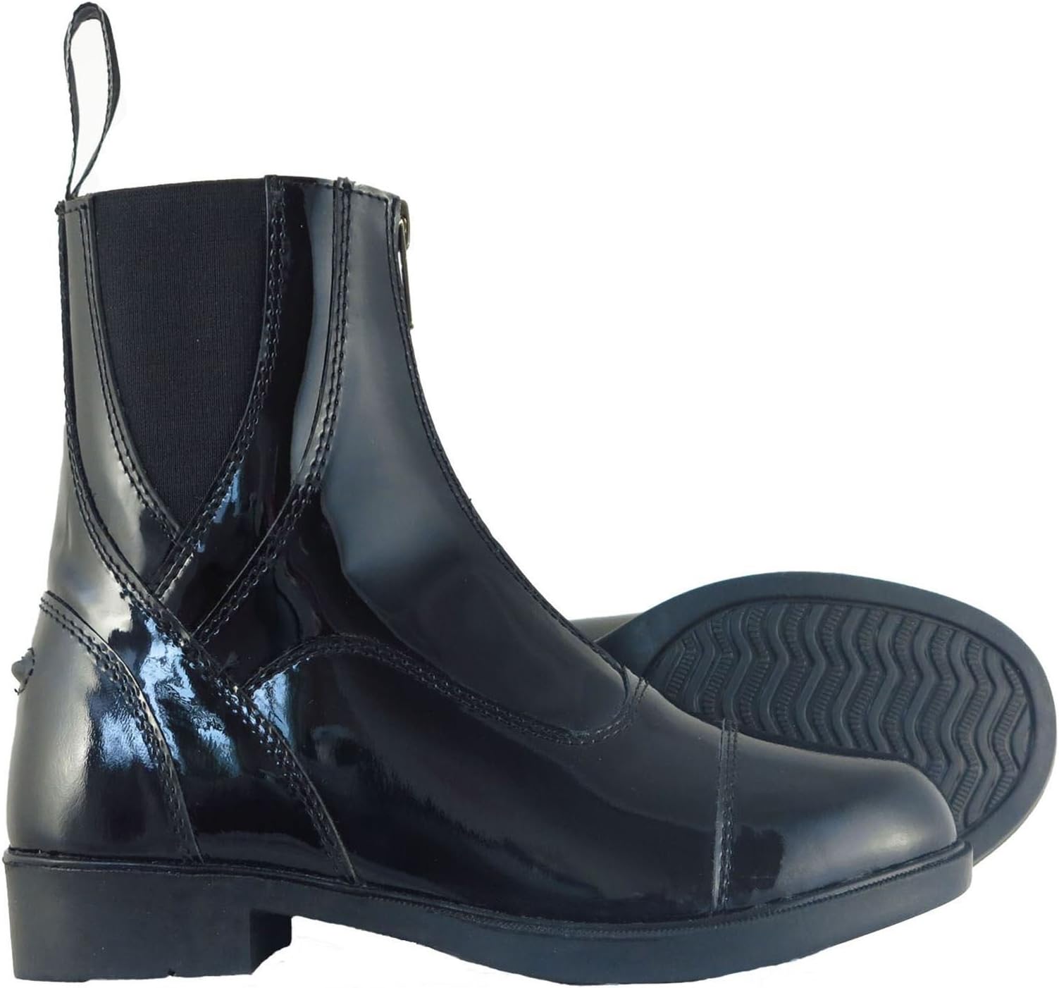 Patent Leather Horse Riding Front Zip Jodhpur Boots in and Sizes