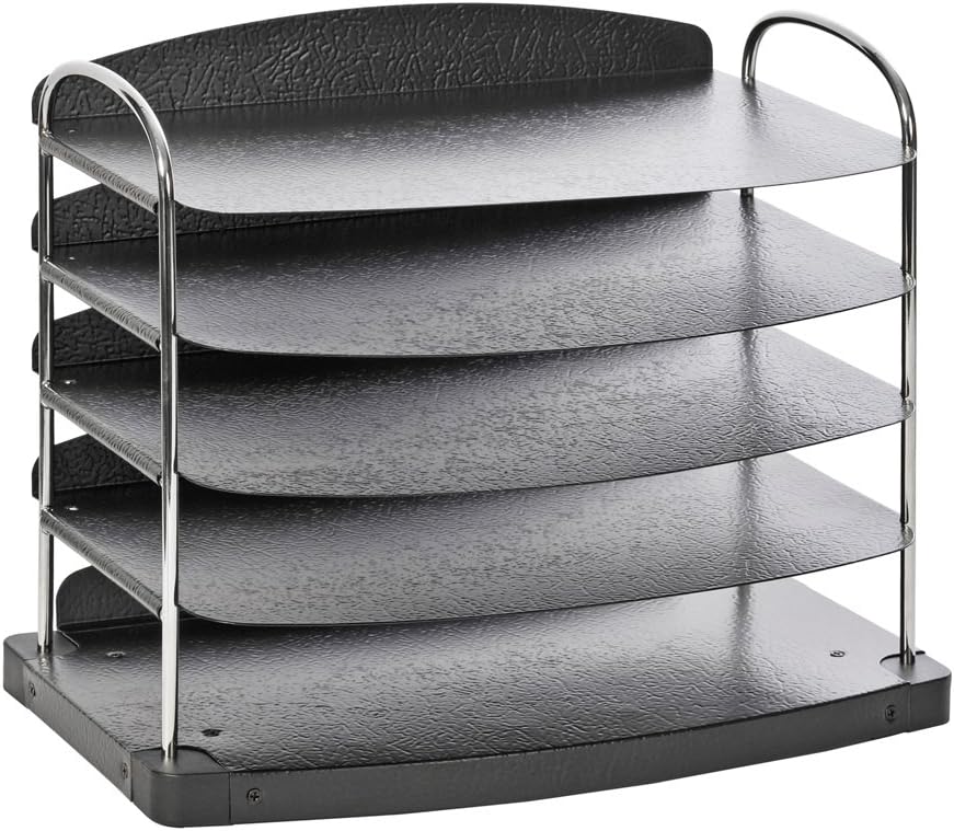 Edsal Sandusky 7605-4 Desk Tray, Trio 5 Pocket, Horizontal, 21.6 cm x 28.6 cm x 30.5 cm, Black (Pack of 6)