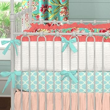 teal crib bumper