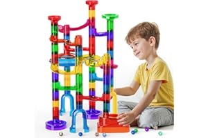 Ifollower Marble Run, 109Pcs Marble Maze Game Building Toys for Kid, Upgrade Mable Track Race Construction STEM Learning Toy,