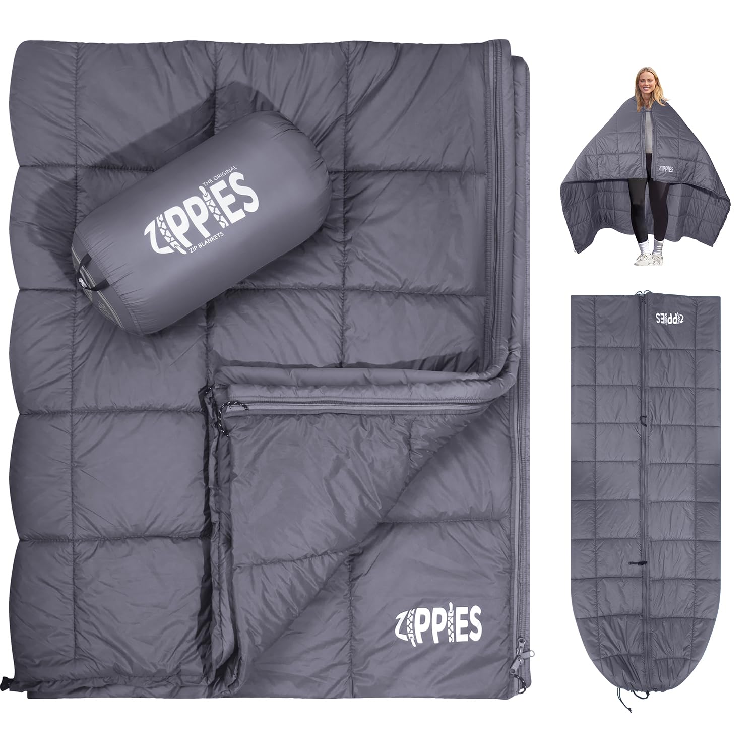 Photo 1 of 3M Thinsulate Insulation Puffy Camping Blanket for Cold Weather, Queen Size Warm Camping Quilt with Zipper, Waterproof Outdoor Sleeping Bag for Hammock, Cozy & Versatile Gift for Men and Women