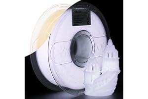 AMOLEN PLA 3D PLA Printer Filament, 1.75mm Glow in The Dark White PLA Filament for 3D Printing, 1kg(2.2lbs) Spool, Dimensional Accuracy +/- 0.02 mm, Compatible with Most 3D FDM Printer