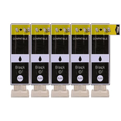5 Druckerpatronen kompatibel zu PGI-525BK Text Schwarz für Canon Pixma IP4850 IP4950 IX6550 MG5150 MG5250 MG5300 MG5350 MG615